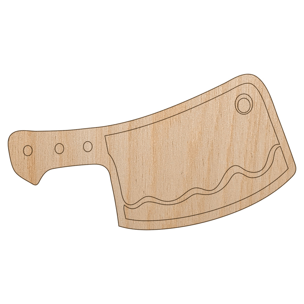 Butcher's Meat Cleaver Unfinished Wood Shape Piece Cutout for DIY Craft Projects