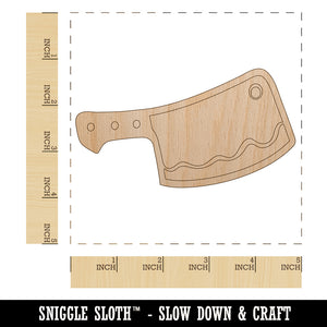 Butcher's Meat Cleaver Unfinished Wood Shape Piece Cutout for DIY Craft Projects