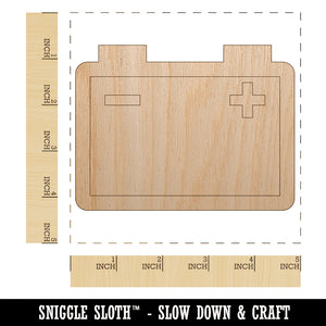Car Battery Icon Unfinished Wood Shape Piece Cutout for DIY Craft Projects