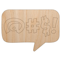 Censored Expletive Curse Bubble Unfinished Wood Shape Piece Cutout for DIY Craft Projects