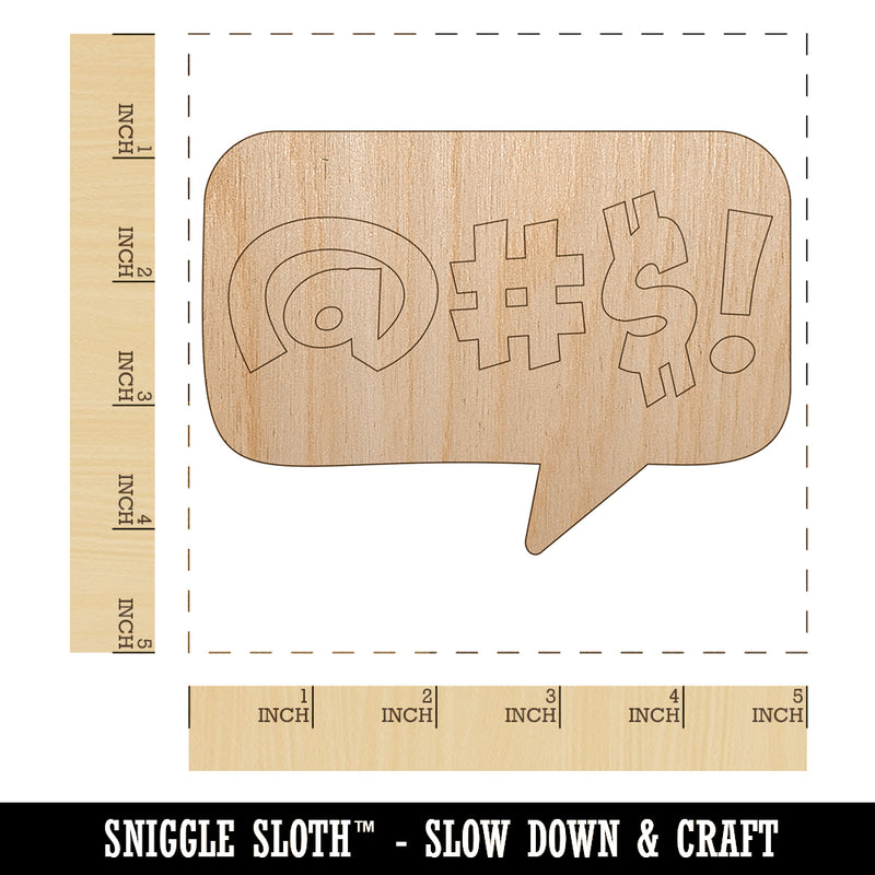 Censored Expletive Curse Bubble Unfinished Wood Shape Piece Cutout for DIY Craft Projects