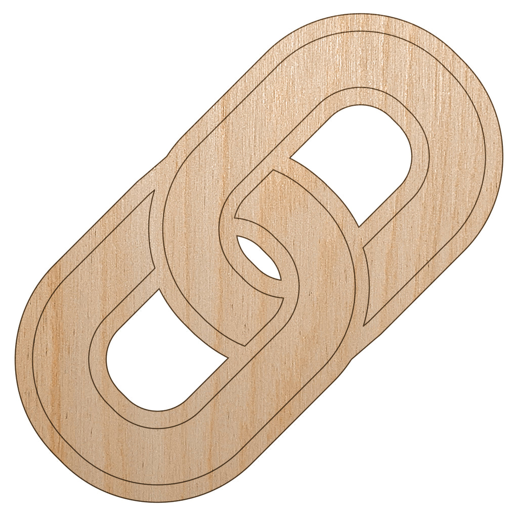 Chain Link Icon Unfinished Wood Shape Piece Cutout for DIY Craft Projects