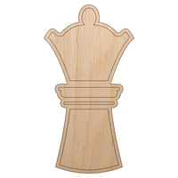 Chess Piece White Queen Unfinished Wood Shape Piece Cutout for DIY Craft Projects