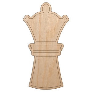 Chess Piece White Queen Unfinished Wood Shape Piece Cutout for DIY Craft Projects