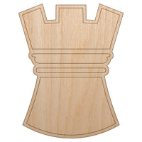 Chess Piece White Rook Unfinished Wood Shape Piece Cutout for DIY Craft Projects