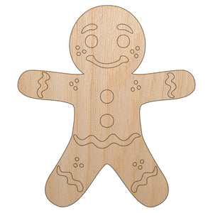 Christmas Gingerbread Man Unfinished Wood Shape Piece Cutout for DIY Craft Projects