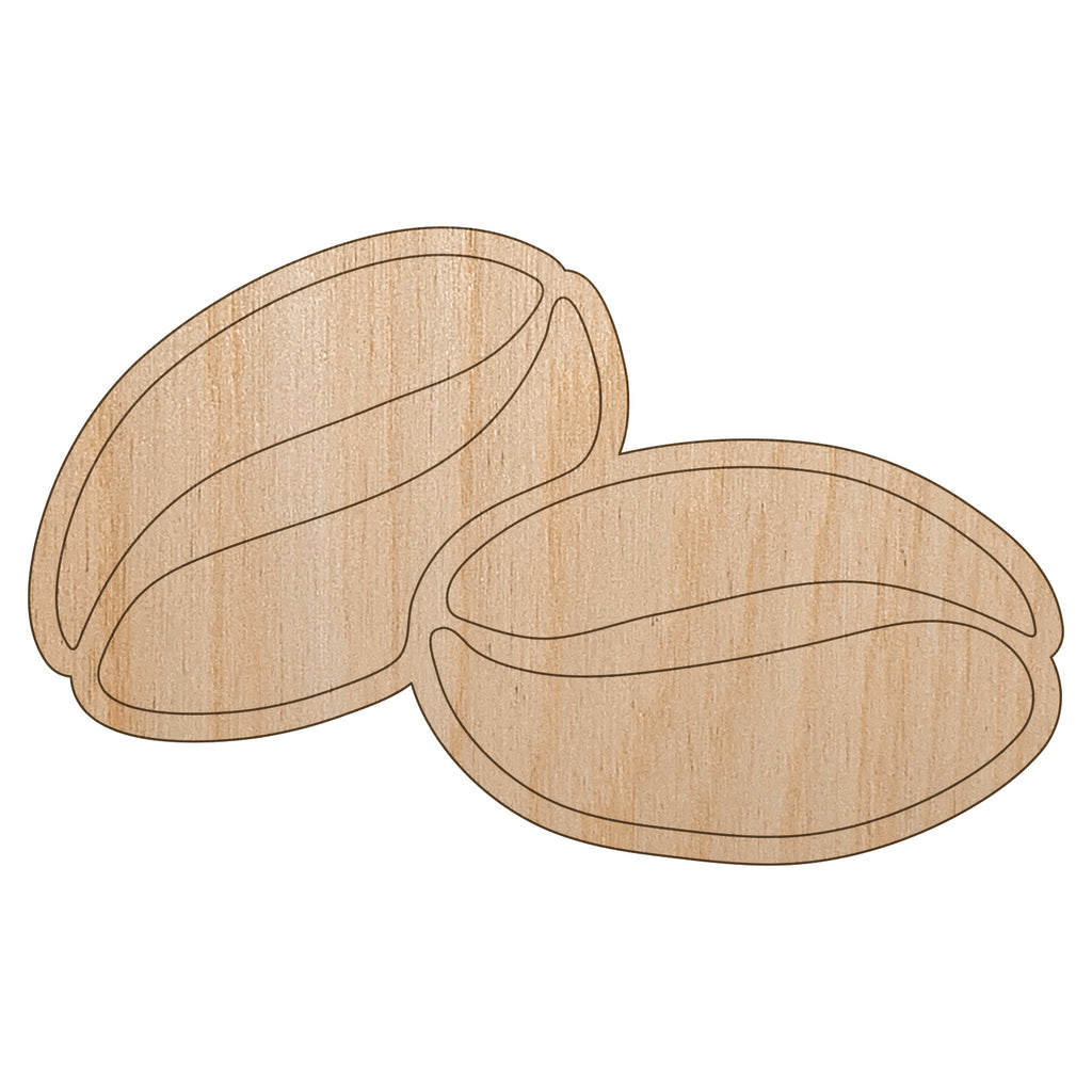 Coffee Break with Beans Unfinished Wood Shape Piece Cutout for DIY Craft Projects