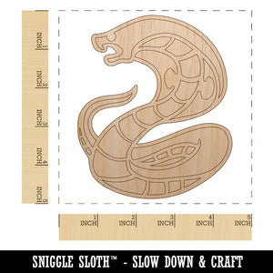 Coiled Cobra Snake Unfinished Wood Shape Piece Cutout for DIY Craft Projects