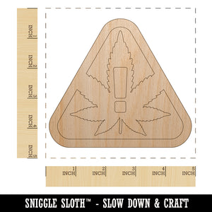 Contains Cannabis Warning Triangle Unfinished Wood Shape Piece Cutout for DIY Craft Projects