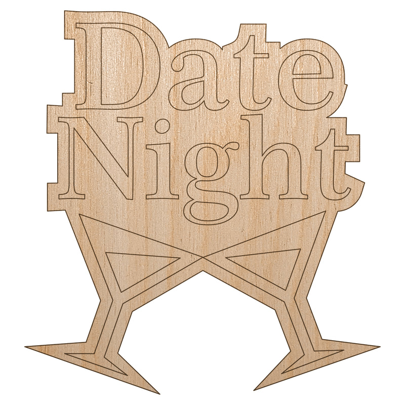 Date Night Planning Unfinished Wood Shape Piece Cutout for DIY Craft Projects