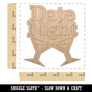Date Night Planning Unfinished Wood Shape Piece Cutout for DIY Craft Projects