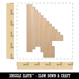 Digital Mouse Arrow Pointer Icon Unfinished Wood Shape Piece Cutout for DIY Craft Projects