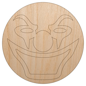 Evil Clown Face Unfinished Wood Shape Piece Cutout for DIY Craft Projects