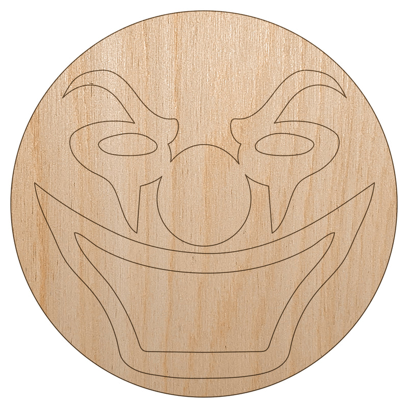 Evil Clown Face Unfinished Wood Shape Piece Cutout for DIY Craft Projects