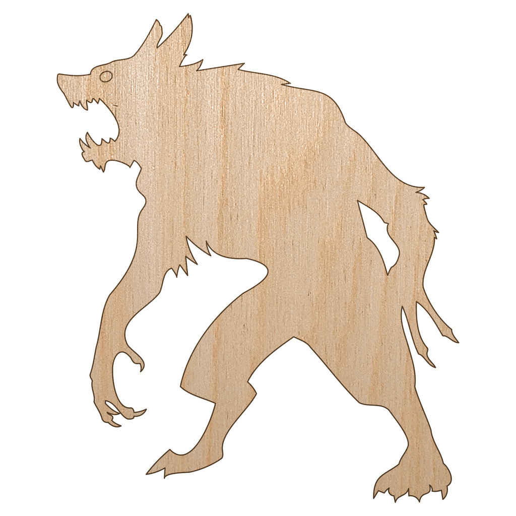 Ferocious Werewolf Monster Halloween Unfinished Wood Shape Piece Cutout for DIY Craft Projects