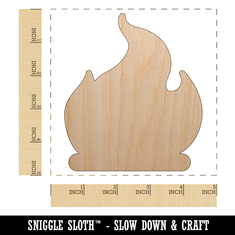 Flammable Fire Icon Unfinished Wood Shape Piece Cutout for DIY Craft Projects