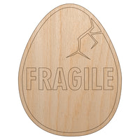 Fragile Cracked Chicken Egg Unfinished Wood Shape Piece Cutout for DIY Craft Projects