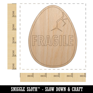 Fragile Cracked Chicken Egg Unfinished Wood Shape Piece Cutout for DIY Craft Projects