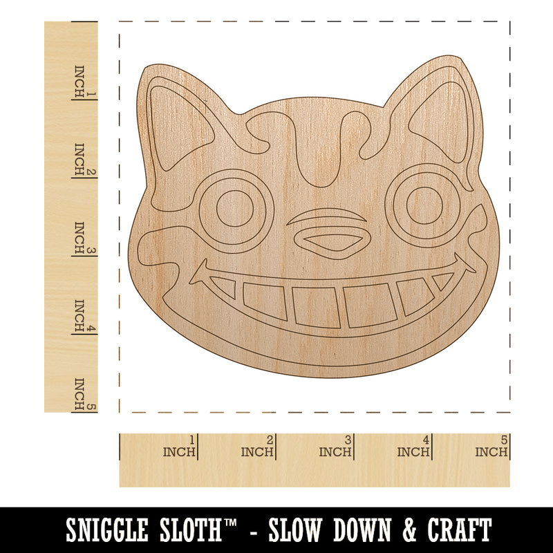 Grinning Cheshire Cat Unfinished Wood Shape Piece Cutout for DIY Craft Projects