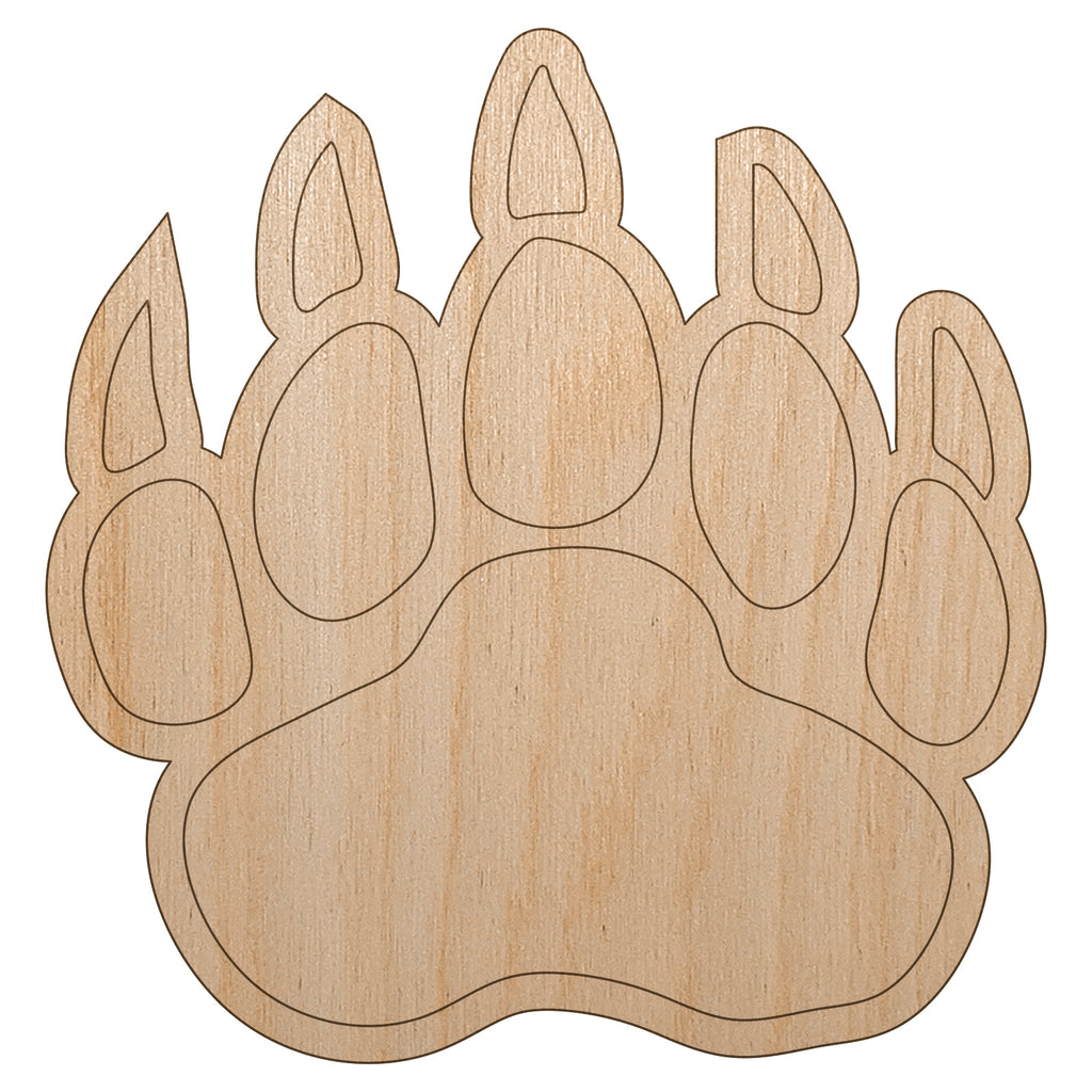 Grizzly Bear Claw Paw Unfinished Wood Shape Piece Cutout for DIY Craft Projects