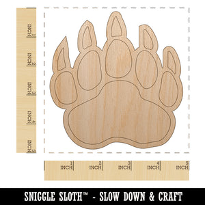 Grizzly Bear Claw Paw Unfinished Wood Shape Piece Cutout for DIY Craft Projects