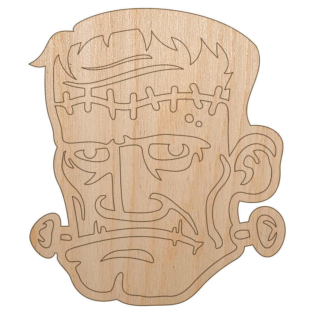 Halloween Frankenstein Monster Unfinished Wood Shape Piece Cutout for DIY Craft Projects
