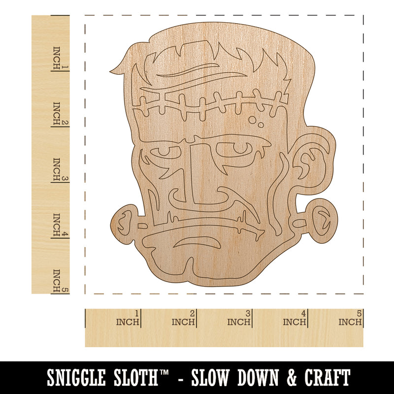 Halloween Frankenstein Monster Unfinished Wood Shape Piece Cutout for DIY Craft Projects