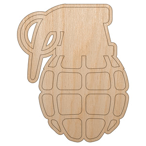 Cartoon Hand Grenade Unfinished Wood Shape Piece Cutout for DIY Craft Projects