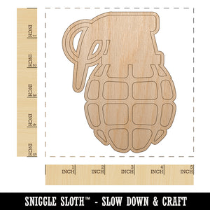 Cartoon Hand Grenade Unfinished Wood Shape Piece Cutout for DIY Craft Projects