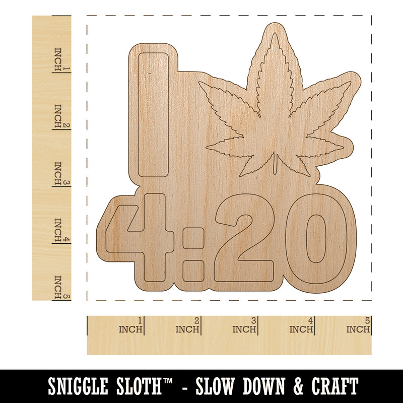 I Love 420 Marijuana Circle Unfinished Wood Shape Piece Cutout for DIY Craft Projects