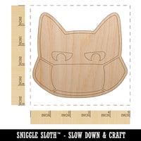 Judgmental Cat Wearing Mask Unfinished Wood Shape Piece Cutout for DIY Craft Projects