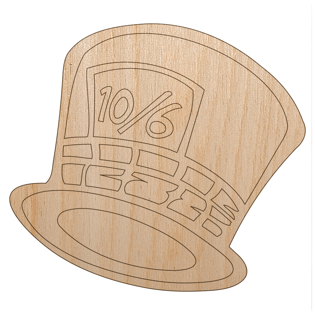 Mad Hatter Hat from Alice in Wonderland Unfinished Wood Shape Piece Cutout for DIY Craft Projects
