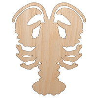 Maine Lobster Silhouette Unfinished Wood Shape Piece Cutout for DIY Craft Projects