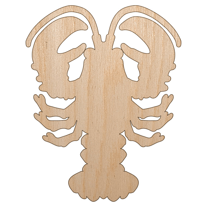 Maine Lobster Silhouette Unfinished Wood Shape Piece Cutout for DIY Craft Projects