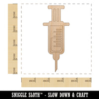 Medical Syringe Unfinished Wood Shape Piece Cutout for DIY Craft Projects