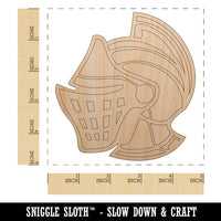 Medieval Knight Helmet Unfinished Wood Shape Piece Cutout for DIY Craft Projects