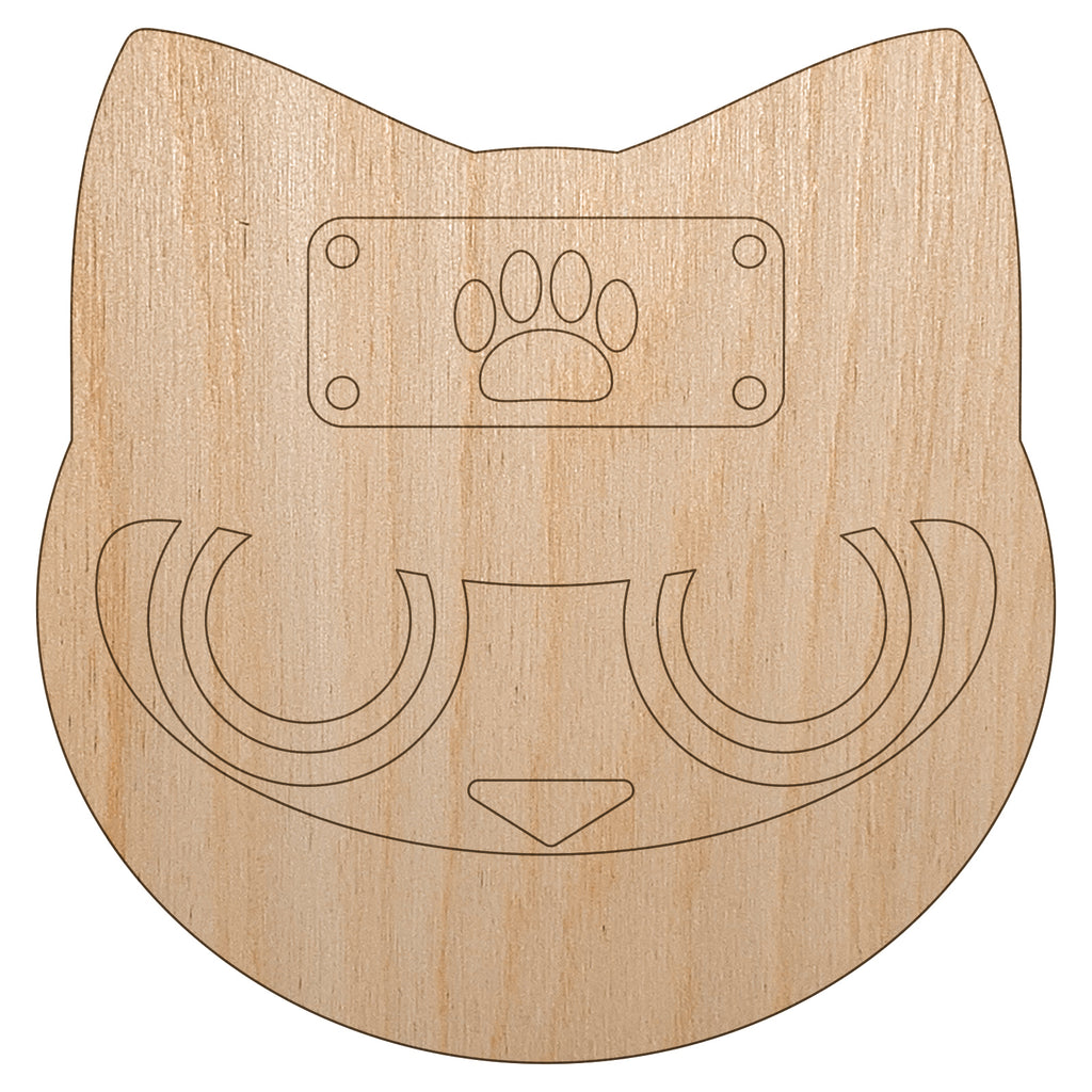 Ninja Cat Shinobi Neko Unfinished Wood Shape Piece Cutout for DIY Craft Projects