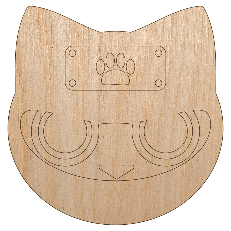 Ninja Cat Shinobi Neko Unfinished Wood Shape Piece Cutout for DIY Craft Projects