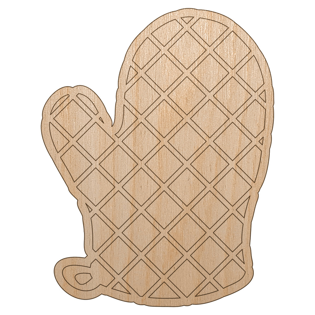 Oven Mitt Unfinished Wood Shape Piece Cutout for DIY Craft Projects