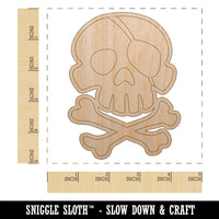 Pirate Skull and Crossbones Jolly Roger Unfinished Wood Shape Piece Cutout for DIY Craft Projects