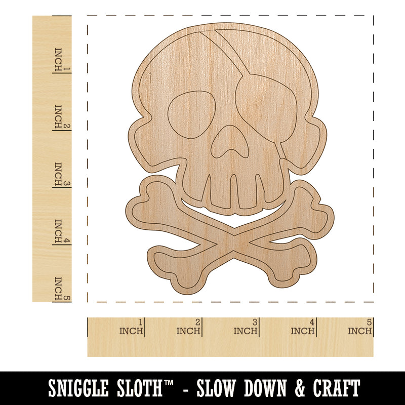 Pirate Skull and Crossbones Jolly Roger Unfinished Wood Shape Piece Cutout for DIY Craft Projects