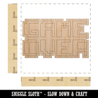 Pixel Video Game Over Text Unfinished Wood Shape Piece Cutout for DIY Craft Projects