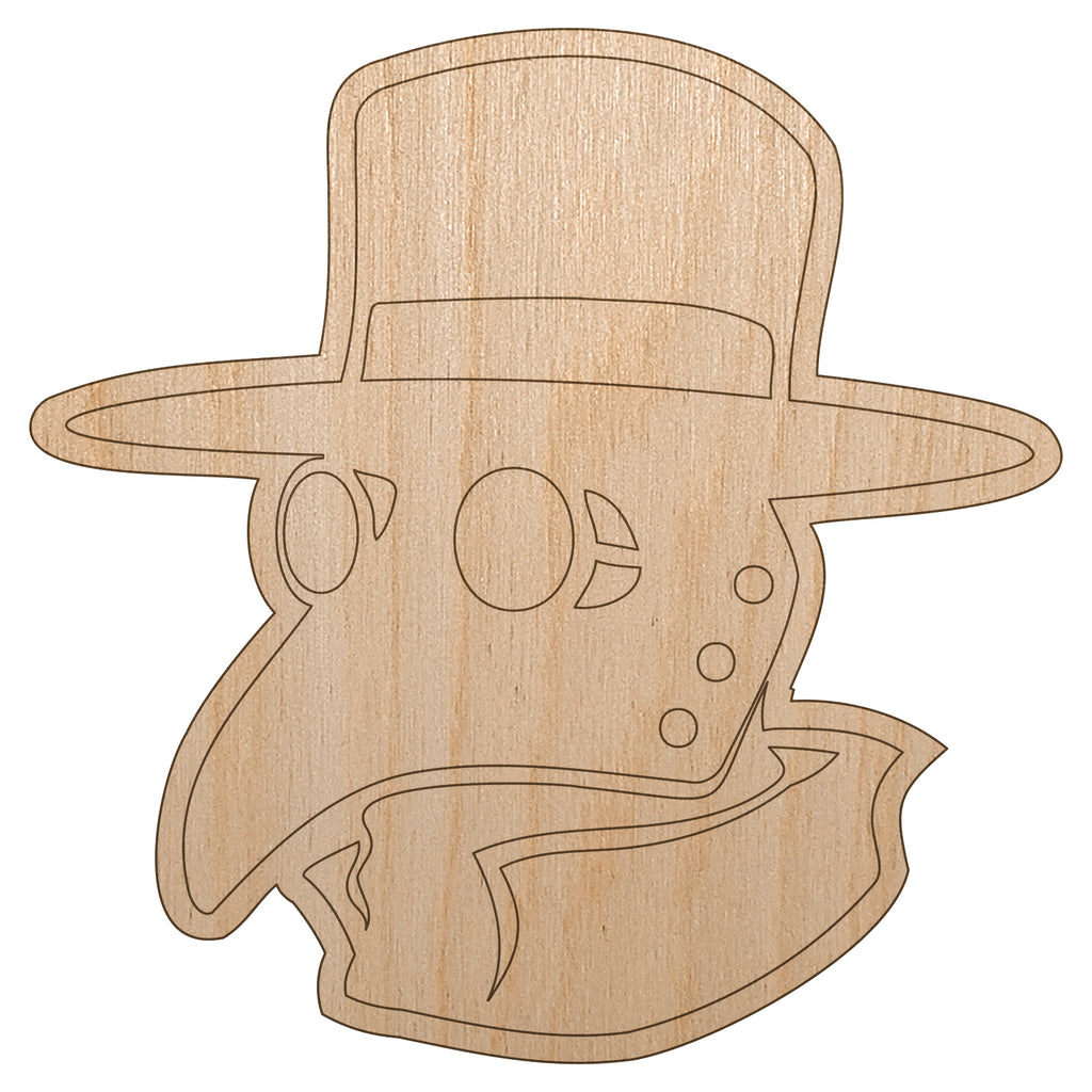 Plague Doctor Mask Unfinished Wood Shape Piece Cutout for DIY Craft Projects
