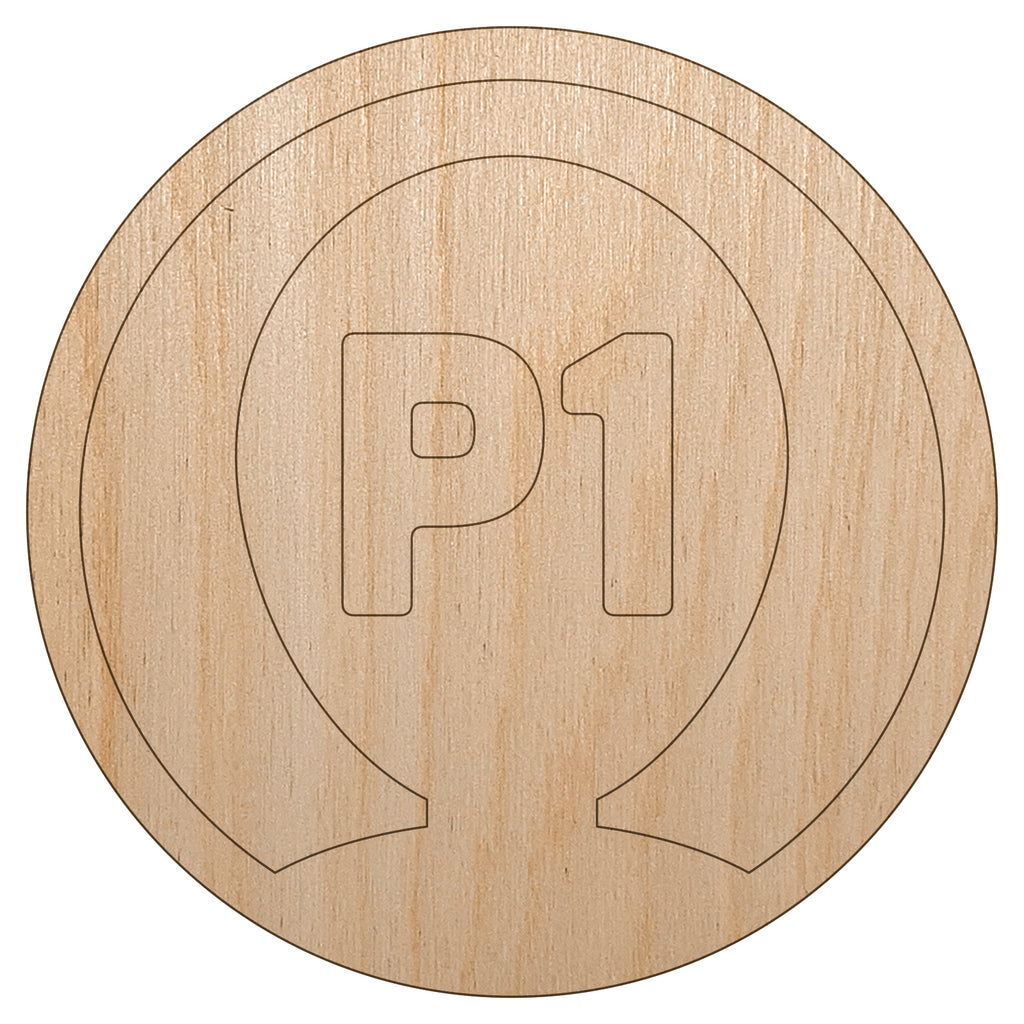 Player One Person Indicator Gaming Icon Unfinished Wood Shape Piece Cutout for DIY Craft Projects