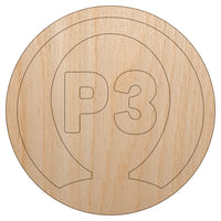 Player Three Person Indicator Gaming Icon Unfinished Wood Shape Piece Cutout for DIY Craft Projects