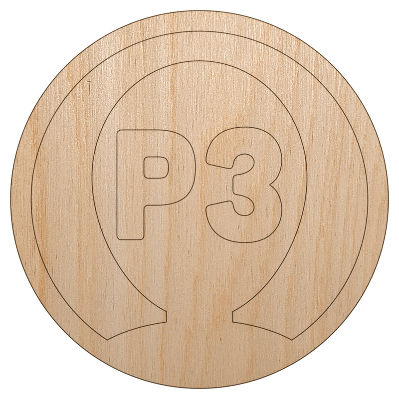 Player Three Person Indicator Gaming Icon Unfinished Wood Shape Piece Cutout for DIY Craft Projects