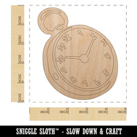 Pocket Watch Unfinished Wood Shape Piece Cutout for DIY Craft Projects