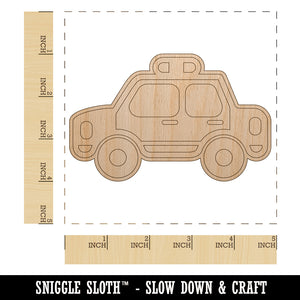 Police Cop Car Vehicle Automobile Unfinished Wood Shape Piece Cutout for DIY Craft Projects