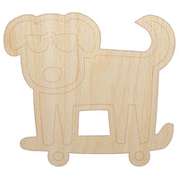 Rad Dog on a Skateboard Unfinished Wood Shape Piece Cutout for DIY Craft Projects