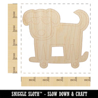 Rad Dog on a Skateboard Unfinished Wood Shape Piece Cutout for DIY Craft Projects